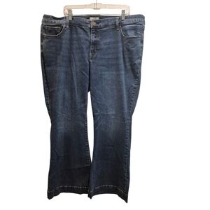 Lane Bryant Mid Rise Flare Denim Jeans Size 24 Blue Flex Magic Waistband
